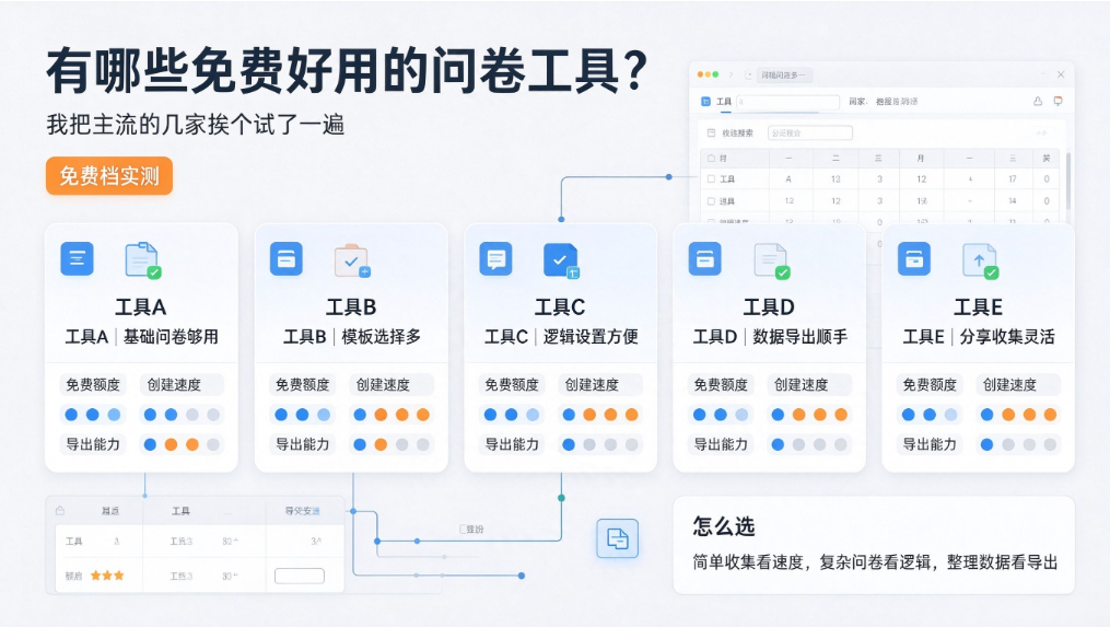 有哪些免费好用的问卷工具?我把主流的几家挨个试了一遍
