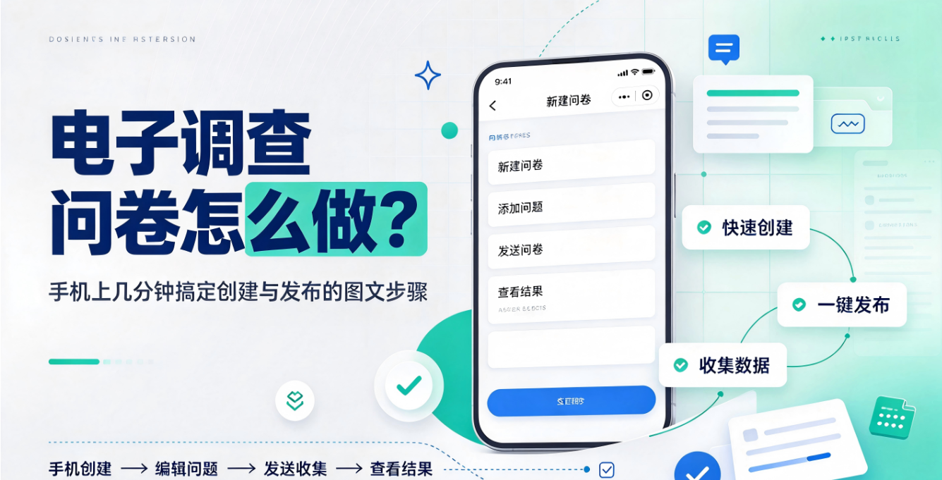 电子调查问卷怎么做?手机上几分钟搞定创建与发布的图文步骤